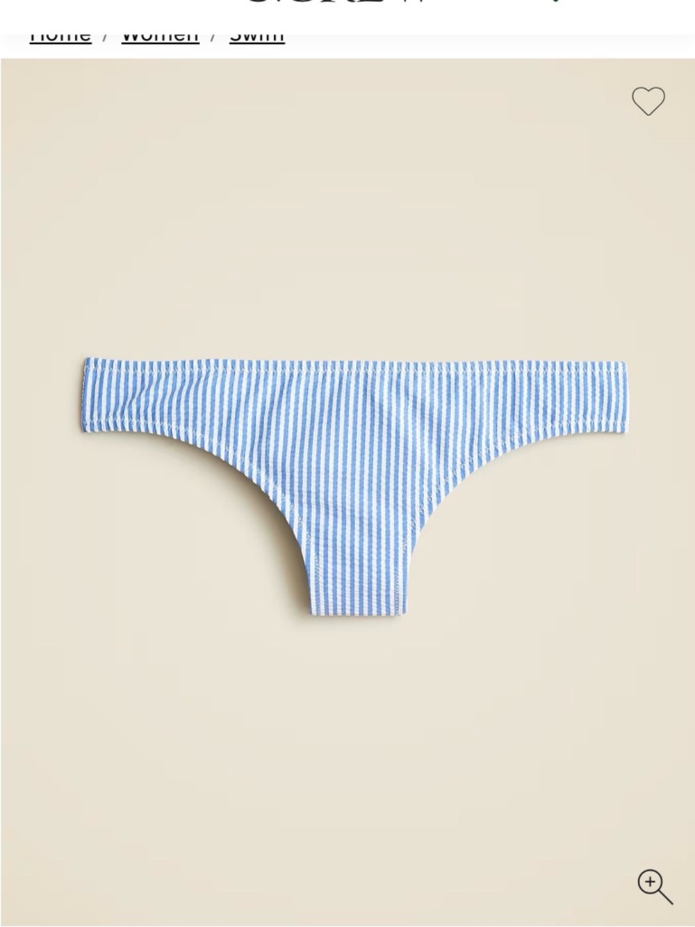 J. Crew Blue and White Striped Seersucker Bikini Bottoms XXL
